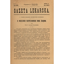 Gazeta Lekarska. 1902, R. 36, T. 22, nr 4