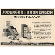 Sistomensina „Ciba” ; Dialu ; Jodergon i Bromergon ; Bromlecithin Richter ; Jodlecithin Richter ; Agomensina „Ciba” ; Hemypnon „Ciba” ; Sistomensina ; Vioform ; Pabjanickie Towarzystwo Akcyjne Przemysłu Chemicznego ; Organopreparaty „L.S.S.” ; Phosphit