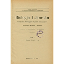 Biologja Lekarska. 1930, T. 9, z. 7