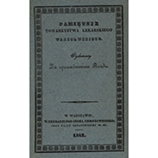 Pamiętnik Towarzystwa Lekarskiego Warszawskiego. 1862, T. 48 + spis rzeczy