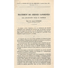 Traitement des hernies gangren&eacute;es