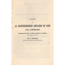 Note sur la dégénérescence amyloïde du rein sans albuminurie : communication faiteà la Société médicale des hôpitaux dans la séance du 10 juin 1881