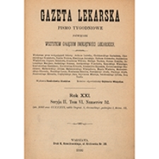 Gazeta Lekarska. 1889, R. 24, T. 9, nr 23