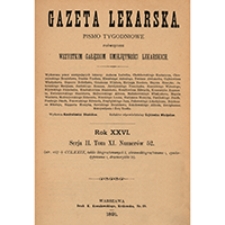 Gazeta Lekarska. 1891, R. 26, T. 11, nr 1 + spis rzeczy